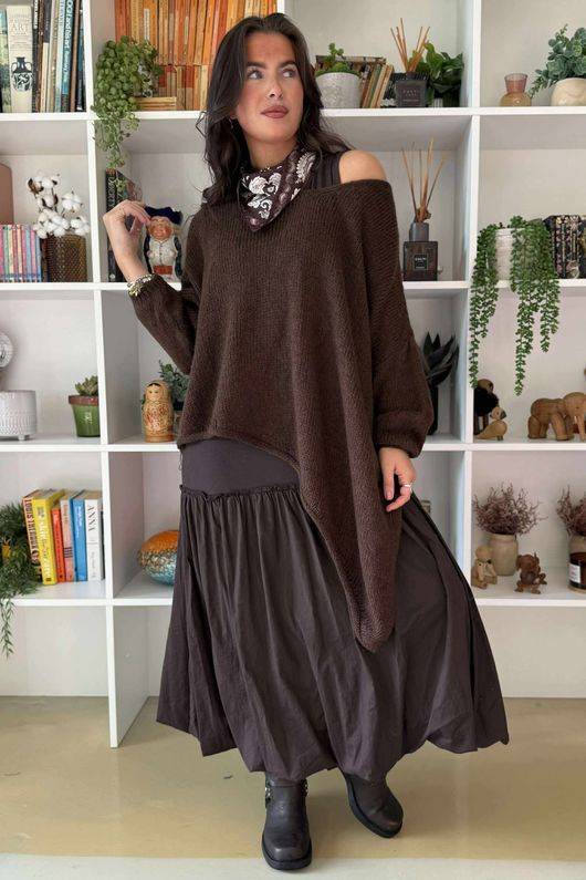 Paloma Pouf Layering Dress Chocolate